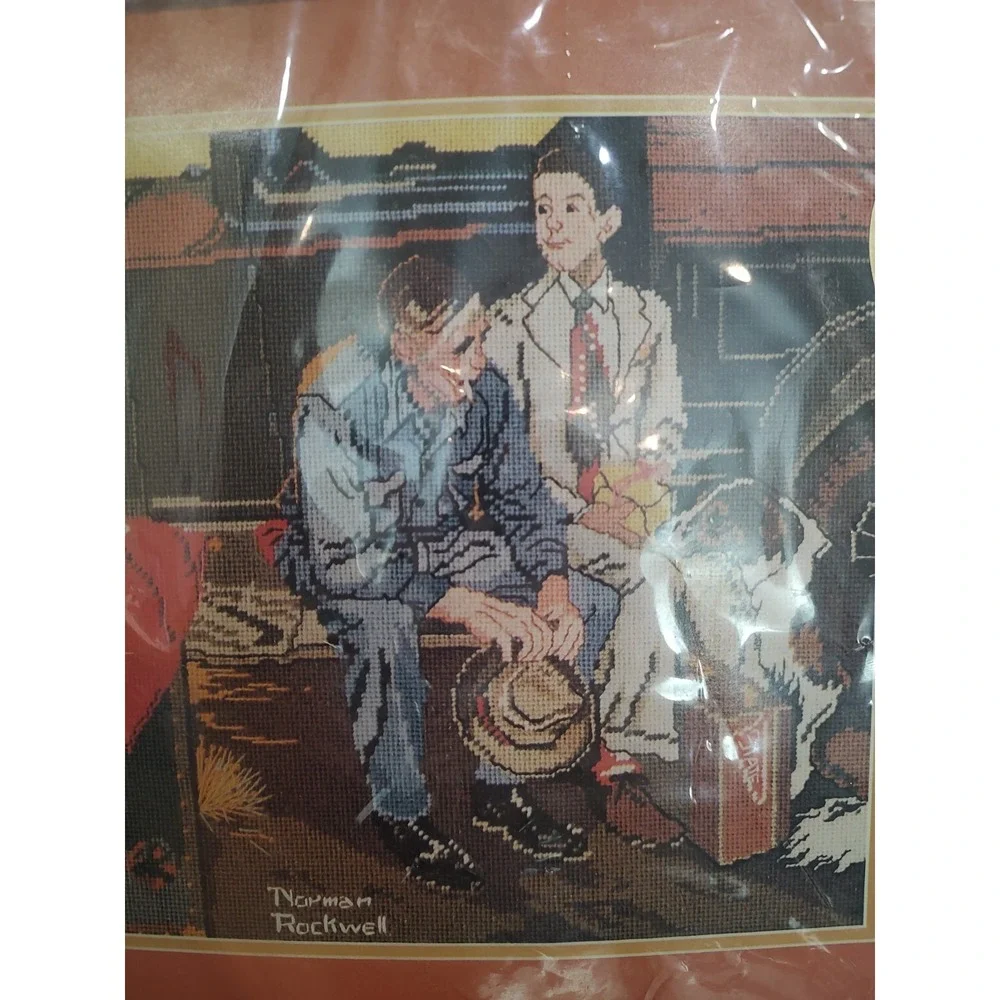 Dimensions Needlepoint 2185 Breaking Home Ties Norman Rockwell 14